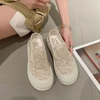 Женская обувь Прозрачные женские туфли Off White Loafers High on Platform Clear Fashion 2024 Korean Luxury Cheap Y2k Sale 39 35
