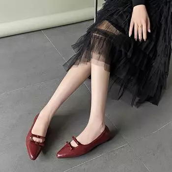 Женская обувь Ретро Мэри Джейн Женские балетки Повседневные балетки Для женщин Bow Tie Острый носок Мягкая подошва Большие размеры Туфли Для женщин 35 покинуть белый