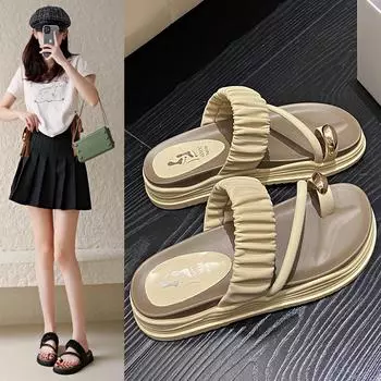 Женская обувь, римские носки, темперамент, французская фея, простые летние сандалии на толстой подошве 35 чёрный