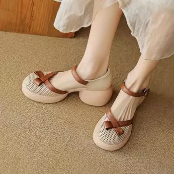 Женская обувь с круглым носком, повседневные нескользящие женские сандалии, дизайнерские роскошные распродажи, летние предложения, дешевая ликвидация 35