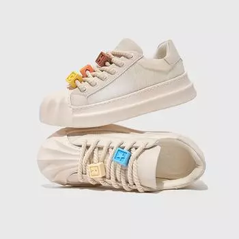 Женская обувь с круглым носком, женская обувь на высокой платформе, не совсем белая, распродажа, стильные легкие корейские оригинальные городские туфли 39 35