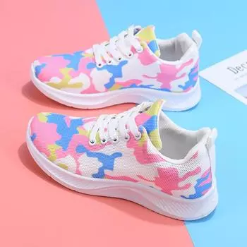 Женская обувь с леопардовым принтом, новые женские туфли, повседневные туфли для мам, носки, сетчатая обувь, спортивная обувь на мягкой подошве для женщин 36 чёрный