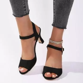 Женская обувь с открытым носком женские сандалии модные сандалии женские с пряжкой на высоком каблуке туфли больших размеров женские 35