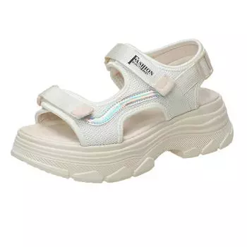 Женская обувь с открытым носком женские сандалии на платформе уличные повседневные сандалии женские с круглым носком плоские с женской обувью 35