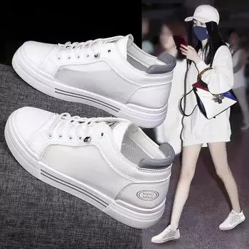 Женская обувь с полыми отверстиями. Маленькие белые туфли. Новинка 2023 года, летняя дышащая сетчатая поверхность. Легкая и удобная женская обувь на плоской подошве 100. 35