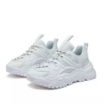 Женская обувь с толстой подошвой, стильная сетчатая поверхность, дышащая, на шнуровке, повседневная обувь, мягкая подошва, удобные спортивные туфли 35 бежевый