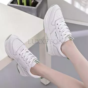 Женская обувь с толстым круглым носком и толстой подошвой, увеличивающая рост, комфортная, мягкость, повседневная, ретро-трендовая, универсальная, модная, спортивная обувь 35 чёрный