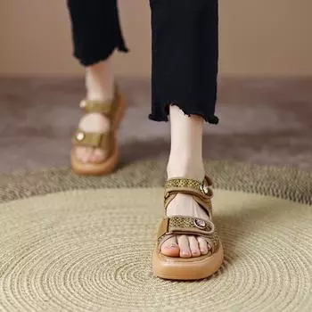 Женская обувь, сандалии из натуральной кожи, римские туфли на плоской подошве, кожаные туфли среднего размера, повседневные однотонные туфли из коровьей кожи 4 см 37 белый