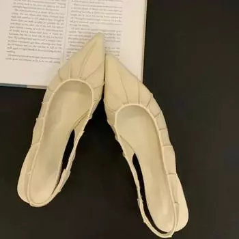 Женская обувь Слингбэки Женские туфли на высоком каблуке Модные шнуровки Манжеты Офис и карьера Новые Большого размера Сандалии с закрытым носком 35