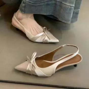 Женская обувь Слингбэки Женские туфли на высоком каблуке Модные с бантом-бабочкой Офисные и деловые Сексуальные Самые продаваемые Каблуки Женские 35