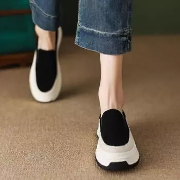 Женская обувь Slip On Green Женская обувь Loafers Высокая платформа Стильная и низкая цена Мода 2024 Вулканизированная для предложения 35