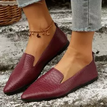 Женская обувь Slip on женские туфли на плоской подошве для отдыха на открытом воздухе повседневные туфли на плоской подошве женские туфли с острым носком мягкие однотонные туфли больших размеров женские Zapatos 35