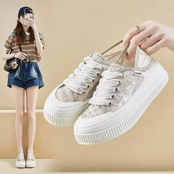 Женская обувь, спортивная обувь, дышащая повседневная обувь, модная корейская версия, сетчатая ткань, летний новый стиль, увеличивающий рост 35