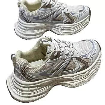 Женская обувь SyfIyno Повседневная обувь Весна Осень Женская обувь Кроссовки Теннисные женские туфли на платформе Кроссовки с толстой подошвой Roses 35 серебряный