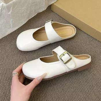 Женская обувь Тапочки Мягкие Роскошные Шлепанцы Закрытый Носок 2025 Комфорт Дизайнерские Плоские Модные Плоские Туфли Женские Тапочки Мягкие 35