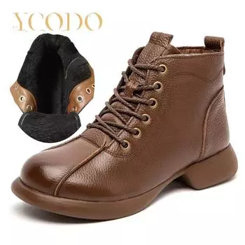 Женская обувь. Теплые и удобные зимние ботильоны из воловьей кожи на мягкой подошве. 41 чёрный