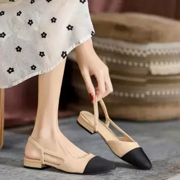 Женская обувь Туфли на каблуке средней высоты с квадратной головкой Модные свадебные босоножки для вечеринок Повседневная обувь Женские сандалии Sandalias De Mujer 34