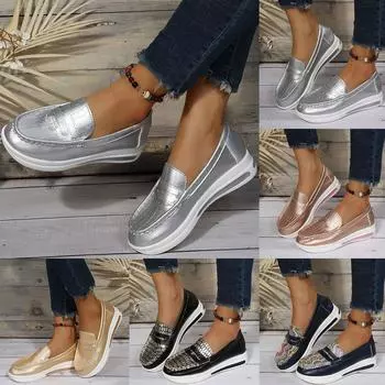 Женская обувь, удобная, мягкая подошва, повседневная, модная, вулканизированная обувь, для прогулок на работу, кожаные женские мокасины без застежек 2024 36 чёрный