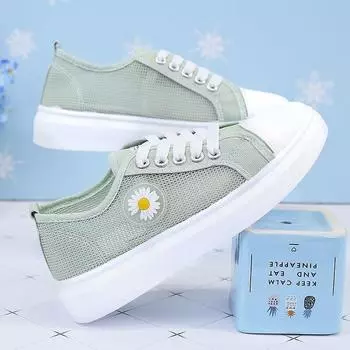 Женская обувь Универсальная обувь Daisy Student Shoes Board Shoes Повседневная обувь Mesh Shoes Single Shoes 35 зелёный