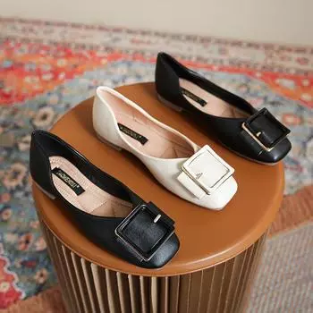 Женская обувь, универсальные весенние новые туфли, женские женские туфли без шнуровки Gommino из мягкой кожи, женские туфли большого размера 34 чёрный