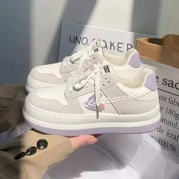 Женская обувь Весенне-осенняя спортивная повседневная обувь Дышащая легкая модная модная обувь 35 фиолетовый