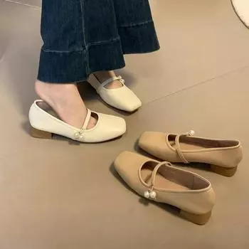 Женская обувь Весна и Лето Грубые Сочетающиеся Туфли 35