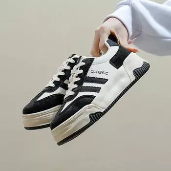 Женская обувь Весна Новая студенческая модная обувь Универсальная обувь с толстой подошвой Повседневная обувь Весна и осень 35 чёрный