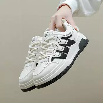 Женская обувь Весна Новые белые туфли Ins Универсальные туфли с толстой подошвой Повседневная обувь Весна и осень 35