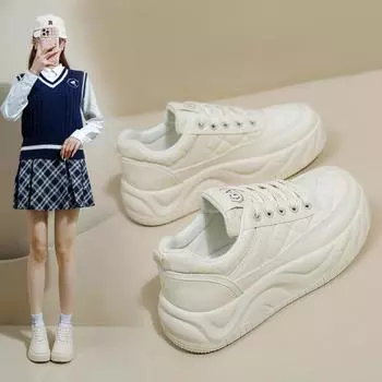 Женская обувь Весна Новый студенческий корейский стиль Ins Модные универсальные туфли на платформе Весна и Осень Повседневная обувь H233 35