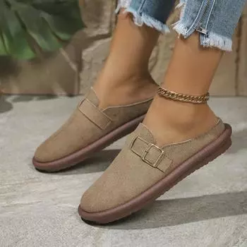 Женская обувь Высококачественные туфли на плоской подошве Модные повседневные туфли с пряжкой на ремне Большие размеры на плоской подошве Низкие каблуки 35