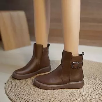 Женская обувь Высококачественные женские сапоги без застежек Модные повседневные ботинки с кристаллами Женские горячие продажи Короткие плюшевые голые сапогиzapatos 35