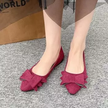 Женская обувь Высококачественные женские туфли на плоской подошве с бантом-бабочкой, повседневные туфли на плоской подошве для женщин больших размеров, туфли на низком каблуке 35