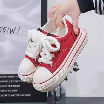 Женская обувь весенние туфли на толстой подошве 2024 года, новинка, трендовая универсальная обувь, женская повседневная спортивная обувь для сноуборда 35 красный