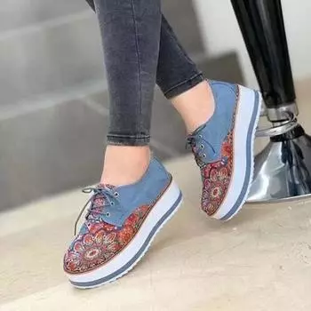 Женская обувь, весна 2022, модные удобные прогулочные туфли, женские лоферы на платформе со шнуровкой 35 чёрный