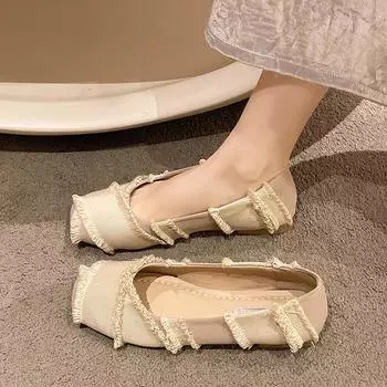 Женская обувь весна 2024 новые модные однотонные износостойкие женские ботинки с квадратным носком Botines De Mujer 35 чёрный