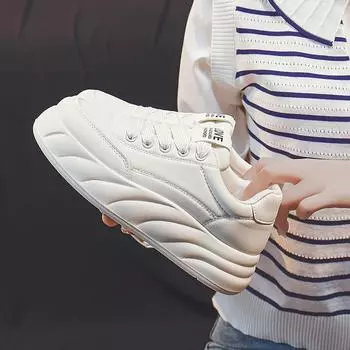 Женская обувь 2025 Весна Новые студенческие туфли с толстой подошвой 35 бежевый