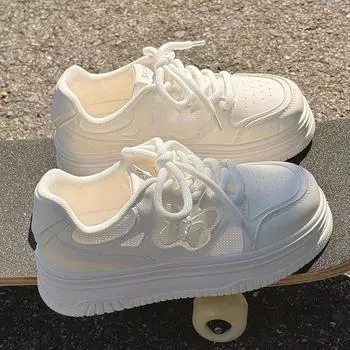 Женская обувь весна и осень новые летние дышащие сетчатые спортивные туфли повседневная обувь 35 белый