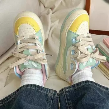 Женская обувь весна и осень новые ретро повседневные кроссовки женские кроссовки Bread 35 розовый