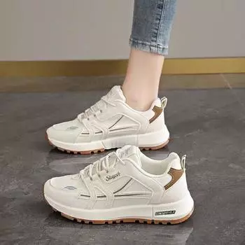 Женская обувь весна и осень повседневные дышащие легкие кроссовки модные универсальные дорожные туфли из арганового белого цвета 35
