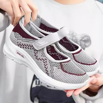 Женская обувь, весна-лето, старые прогулочные туфли с сетчатым лицом, обувь для бабушки, танцевальная обувь, обувь для мам на мягкой подошве 36