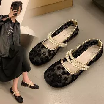 Женская обувь весна-лето тканевая обувь кружевные дышащие одинарные туфли женские туфли Мэри Джейн на плоской подошве 35 жёлтый