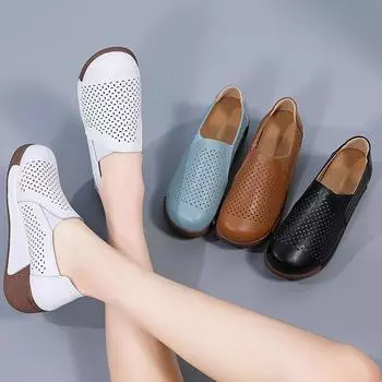 Женская обувь весна новые кожаные кроссовки модные рокеры на платформе женские одинарные туфли обувь для мам 35 белый