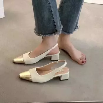 Женская обувь высокого качества, базовые женские туфли на высоком каблуке, модная женская обувь с острым носком для вечеринок и квадратным каблуком, Zapatos 35