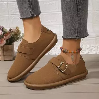 Женская обувь высокого качества, женские туфли на плоской подошве, модные повседневные туфли на плоской подошве с пряжкой на ремне, большие размеры, туфли на плоской подошве с низким каблуком 35