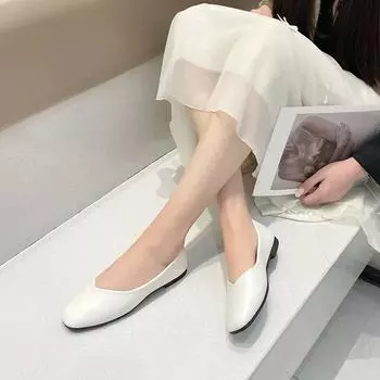 Женская обувь высокого качества, женские туфли на плоской подошве, модные туфли с квадратным носком, повседневные туфли на плоской подошве, большие размеры, туфли на низком каблуке 35