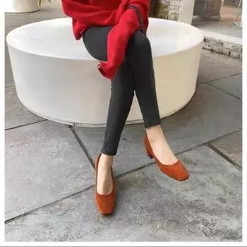 Женская обувь высокого качества, женские туфли на высоком каблуке с квадратным носком, офисные и карьерные, модные, однотонные каблуки, женские, Zapatos 35