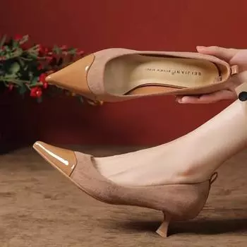 Женская обувь высокого качества, женские туфли на высоком каблуке, модные, однотонные, для офиса и карьеры, сексуальные, с острым носком, женские туфли 35