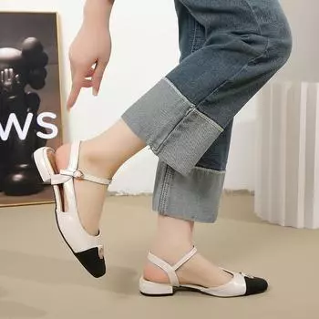 Женская обувь зарубежного производства 2024 года, новые сандалии с пустыми носками, женская летняя одежда в стиле феи, толстый каблук, модные высокие каблуки 35 серебряный