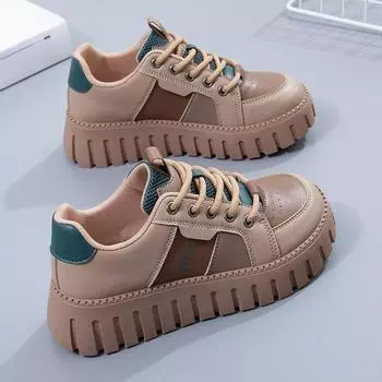 Женская обувь, женская новая обувь на весну, универсальная обувь на платформе, белые туфли, повседневная спортивная обувь для скейтбординга на весну и осень 35 зелёный