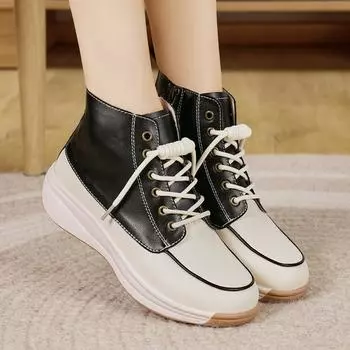 Женская обувь Женские кроссовки на танкетке и платформе Повседневные мокасины для медсестер Толстая подошва Прогулочная минималистская обувь для беременных для женщин EU:40 коричневый